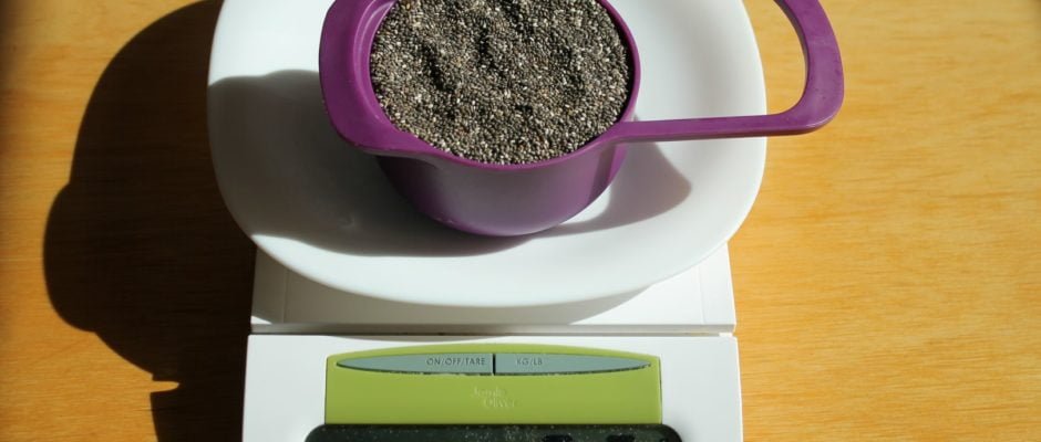 Chia Seeds Cups To Grams On A Scale