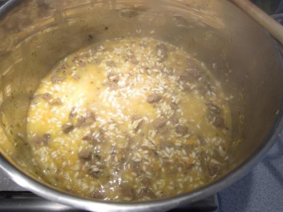 Chicken liver risotto