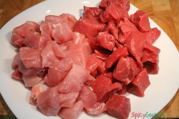 Diced goulash meat
