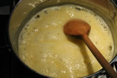 Flour and butter, it is just right when foamy like this
