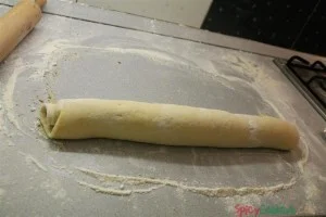 Rolled up wasp nest cake dough