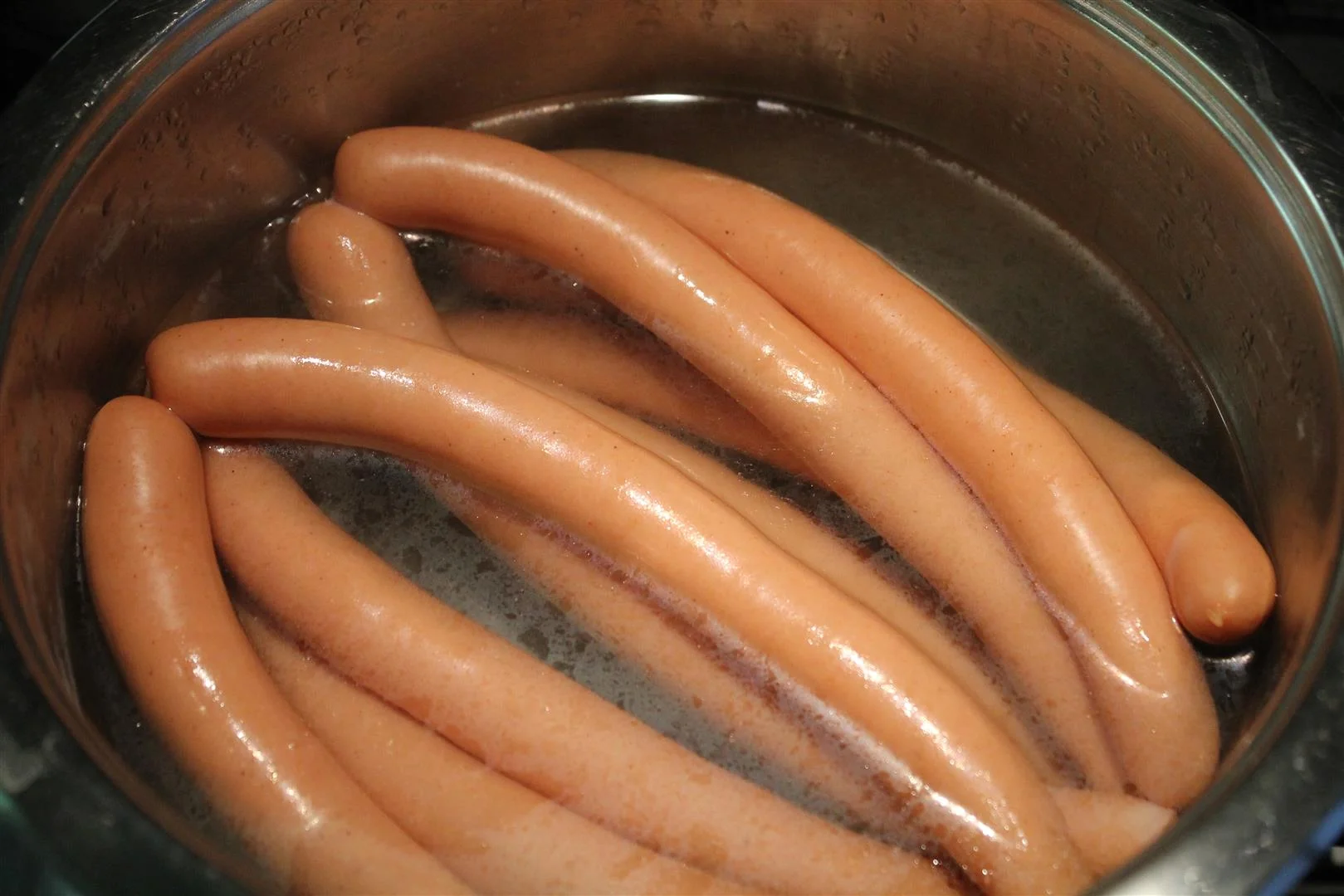 Boiling hot dogs