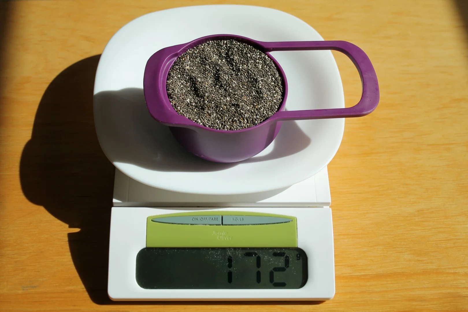 Chia Seeds Cups To Grams On A Scale