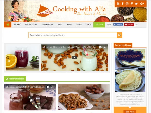 cookingwithalia.com cooking blog screenshot