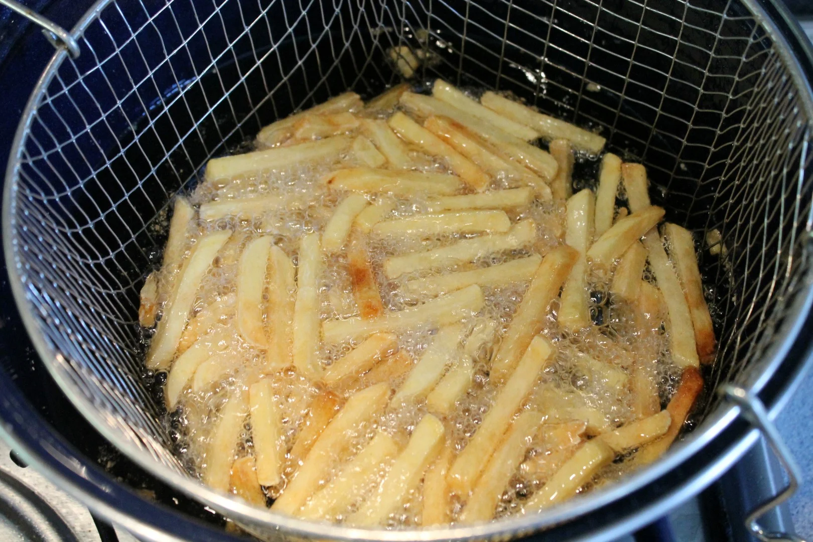 Deep frying potatoes
