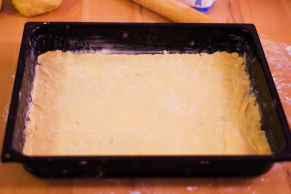Gerbeaud cake recipe 6 - dough in a baking tin