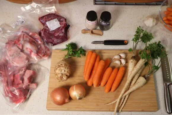 Hungarian beef soup ingredients