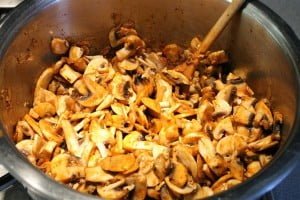 Mushroom goulash step 3 - add mushrooms
