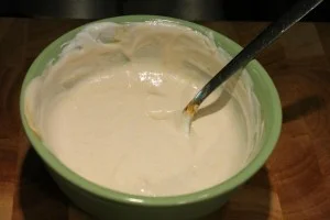 Mushroom goulash step 4 - sour creme and flour